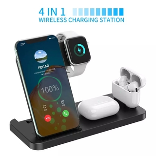 Qi Fast Wireless Charger 4 in 1 15W Charger Multifunctional Folding Stand For Phone Watch Earphone