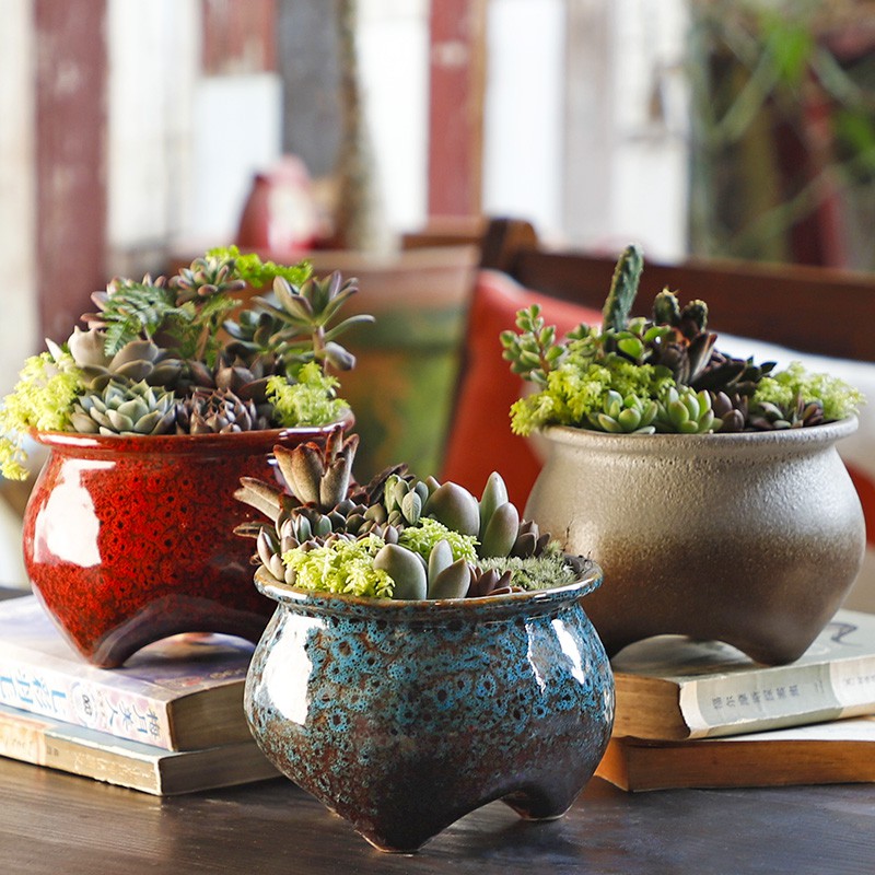 Kan Succulent Flower Pot  Ceramic  Clearance Simple Home 
