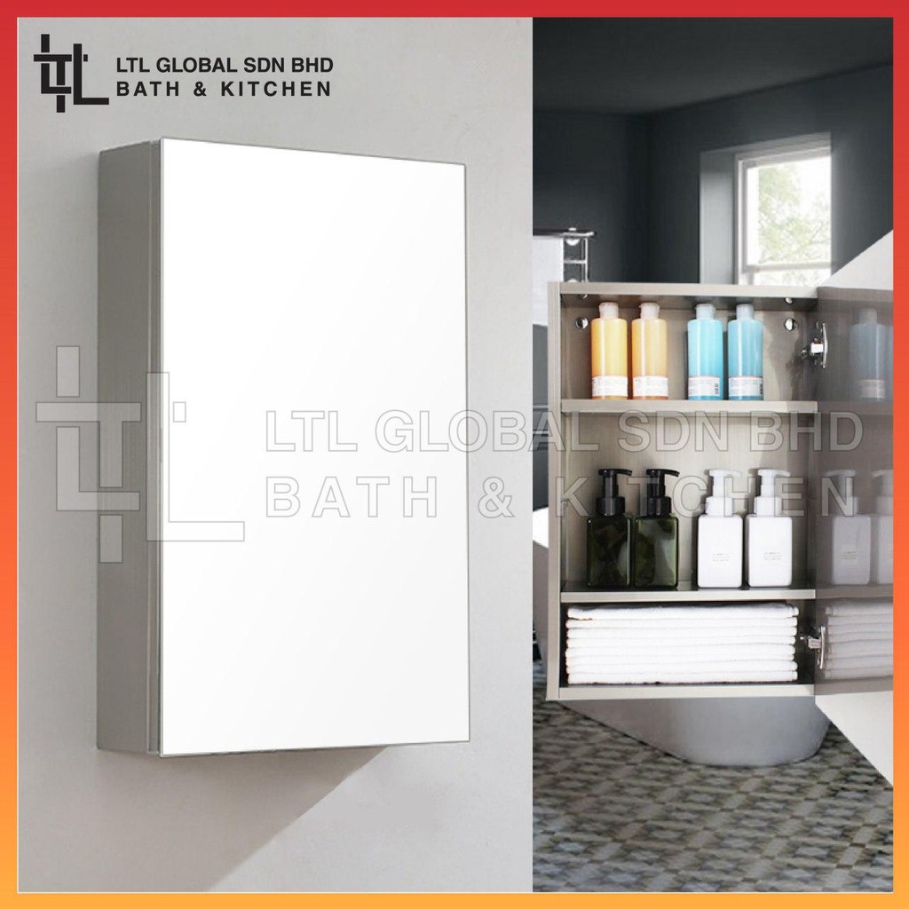 Corro 100 Stainless Steel Bathroom Mirror Cabinet Shopee Singapore