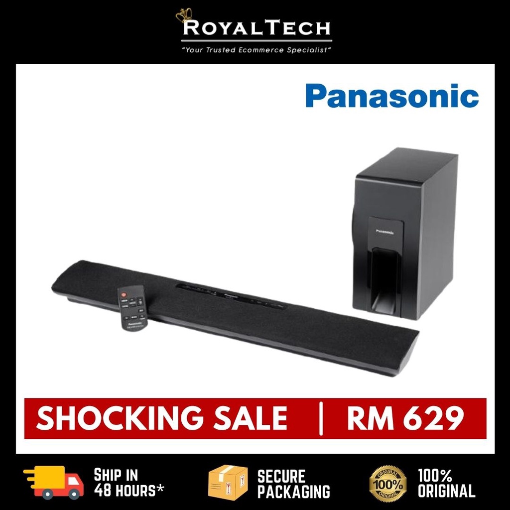 Panasonic Soundbar With Sub Woofer Sc Htb18eg Home Theater System Wall Mountable Sound Bar Bluetooth Tv Connection Shopee Singapore