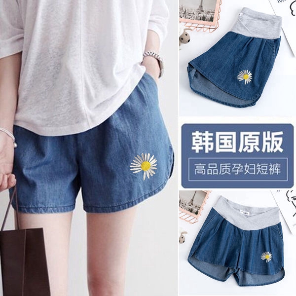 Pregnant Women S Shorts Summer Fashion Trend Mom Wearing Jeans Shorts Maternity Pants Women S Clothing Maternity Loose Plus Size Low Waist Short Pants Shopee Singapore