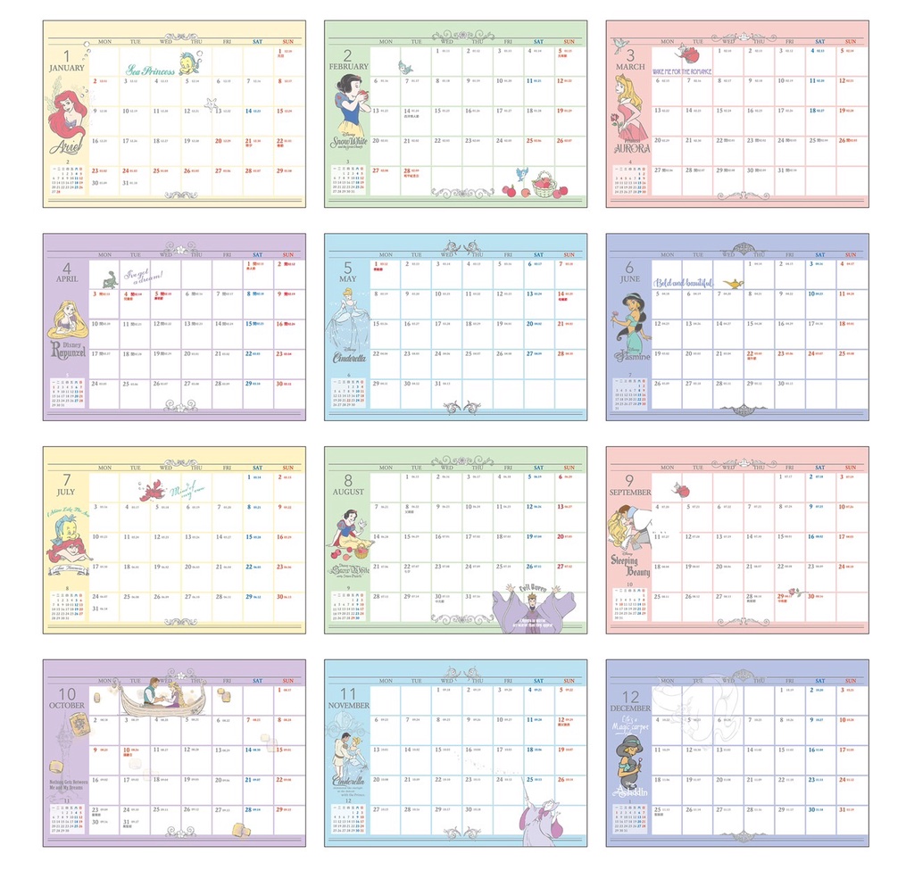 Disney Desk Calendar 2023 A5 Triangle Pooh Mickey Princess Three-Eyed