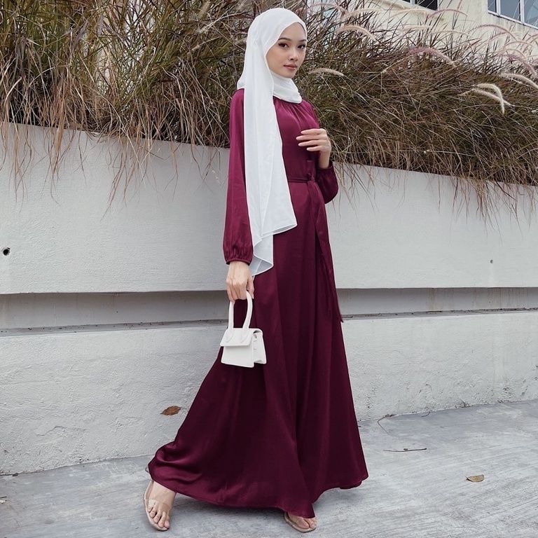 dress maroon muslimah