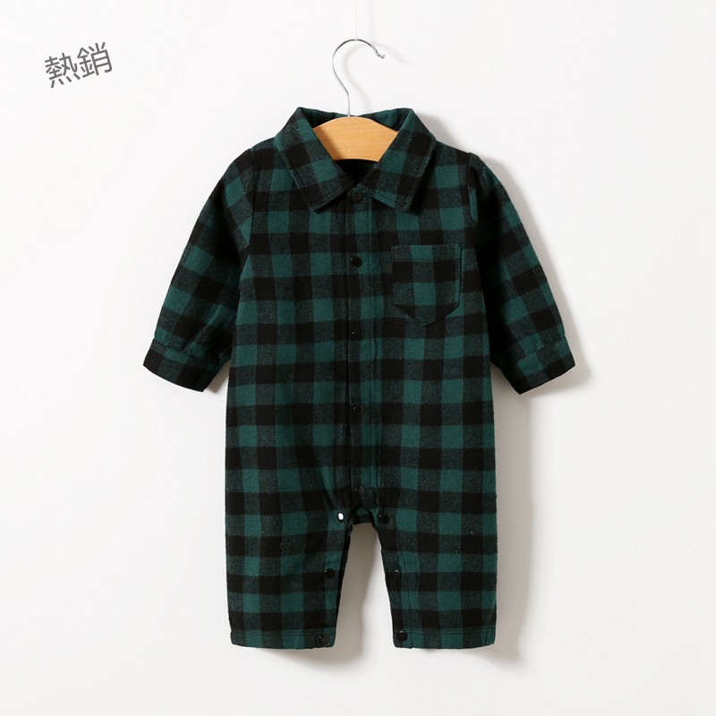 baby plaid romper