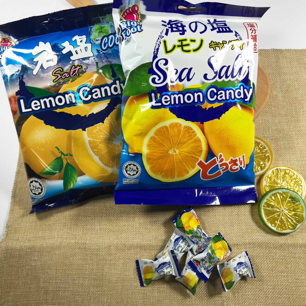 Big Foot Salt Sea Salt Lemon Candy Cool 138 G 150 G Bf薄荷岩鹽 海鹽檸檬糖 Shopee Singapore
