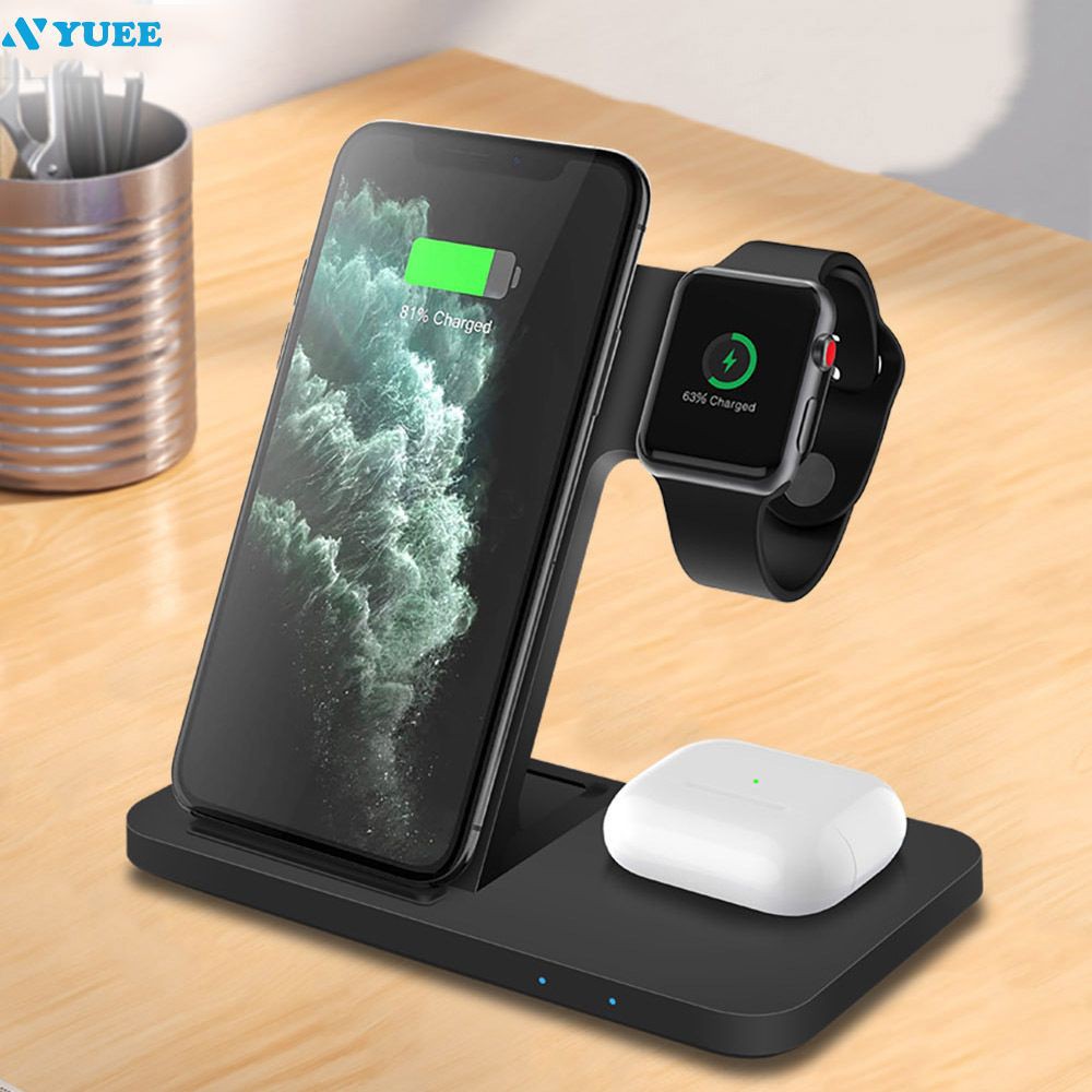 3 In 1 Wireless Charger For Apple Watch 6 5 4 3 2 Airpods Pro 15w Qi Fast Charging Dock Station For Iwatch Iphone 11 Xs Yuee Shopee Singapore