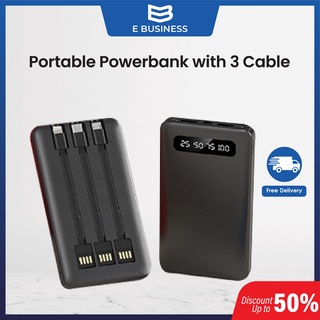🇸🇬 Ebusiness 🔥11.25🔥   Portable Power Bank 10000 mAh / 20000 mAh with 3 Cable
