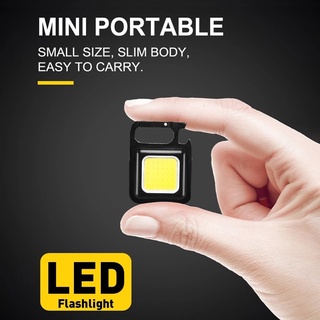(Keychain Light+Cable+Whistle+Carabiner) Outdoor Mini COB LED Flashlight/ Corkscrew 800 Lumens Rechargeable Lamp /4 Modes Keychain Small Pocket Light Torch