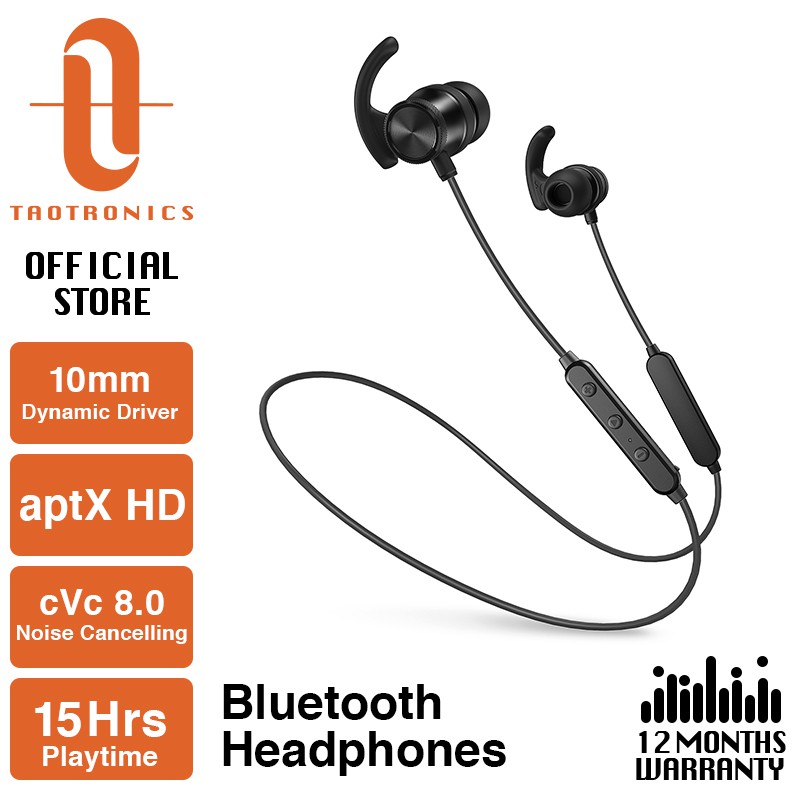 Taotronics Bh065 Aptx Hd Cvc 8 0 Noise Cancelling With Microphone Earphone Bluetooth Earphone Tt Bh07s Boost Tt Bh065 Bluetooth 5 0 Ipx4 Magnetic Wireless Earphone 15hrs Playtime Headphone For Iphone Android Xiaomi Samsung Oppo Vivo