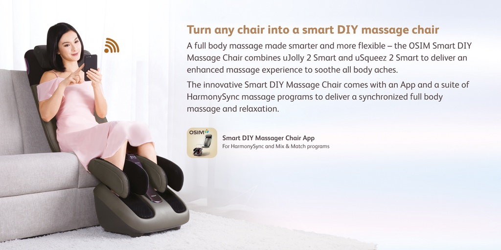 (Bundle) OSIM uCozy Heart Portable Massager + OSIM uSqueez 2 Smart Leg ...