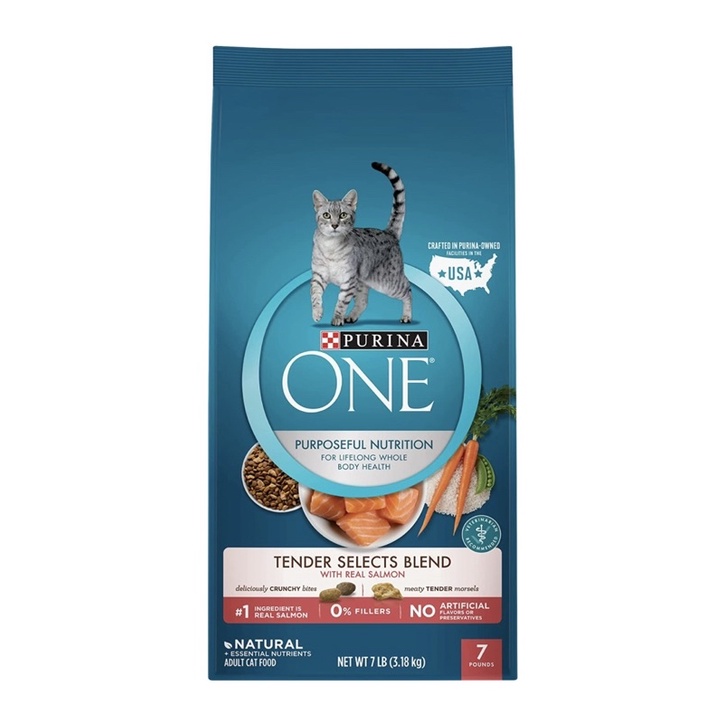 Purina ONE Natural Dry Cat Food, Tender Selects Blend With Real Salmon ...