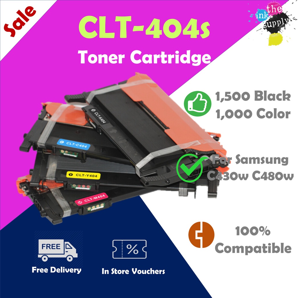 CLT-K404s CLT-404s Compatible Samsung Printer Toner Cartridge SL-C430  SL-C430W SL-C480 SL-C480W SL-C480FW [theinksupply]