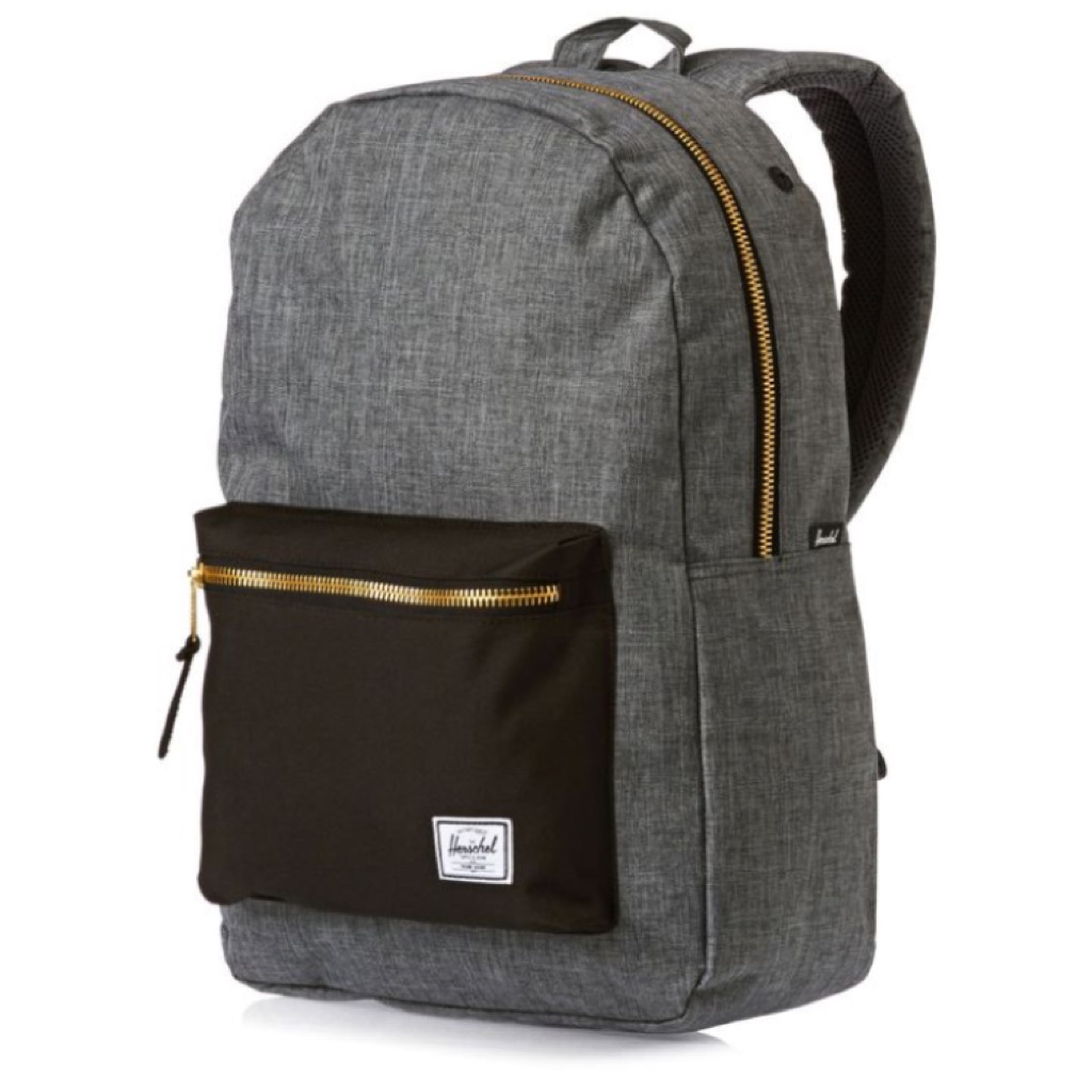 herschel backpack grey and black