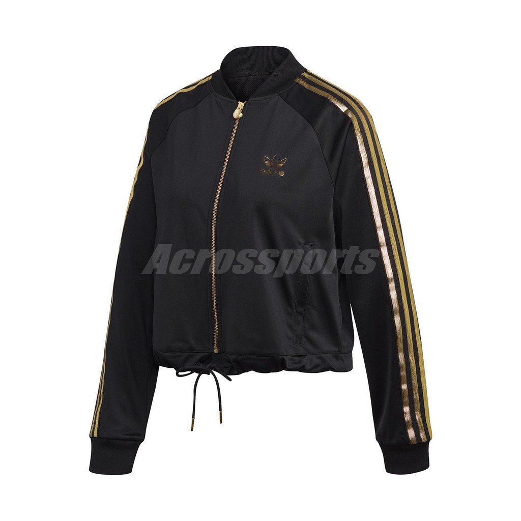 adidas jacket black gold