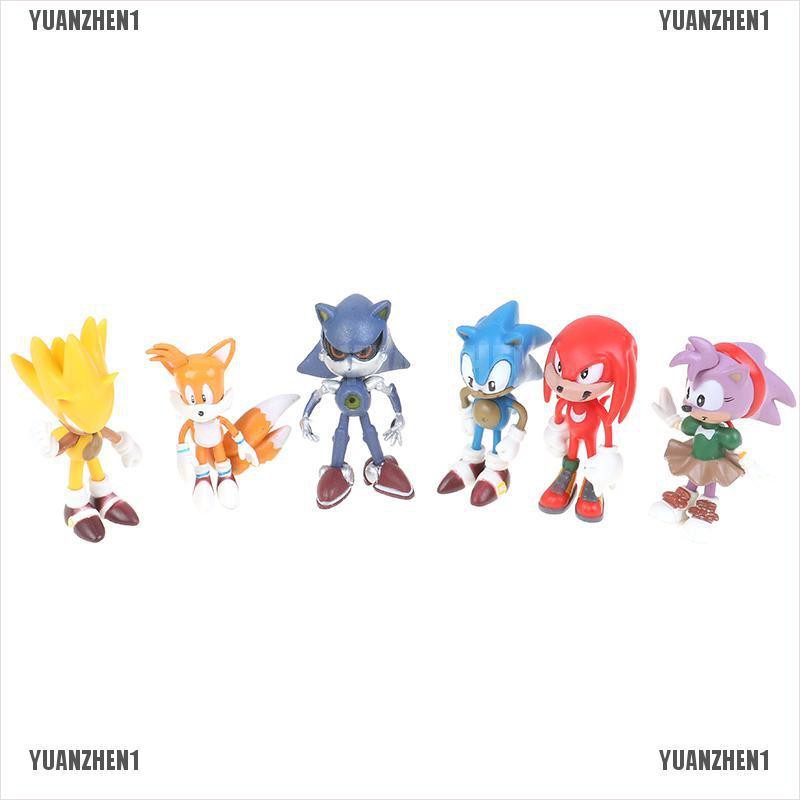 Yuanzhen1 6pcs Sonic The Hedgehog Knuckles Shadow Action Figure Kids Toy Gift Shopee Singapore - sonic cp roblox