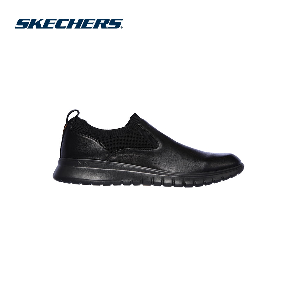 skechers leather slip on casual shoes