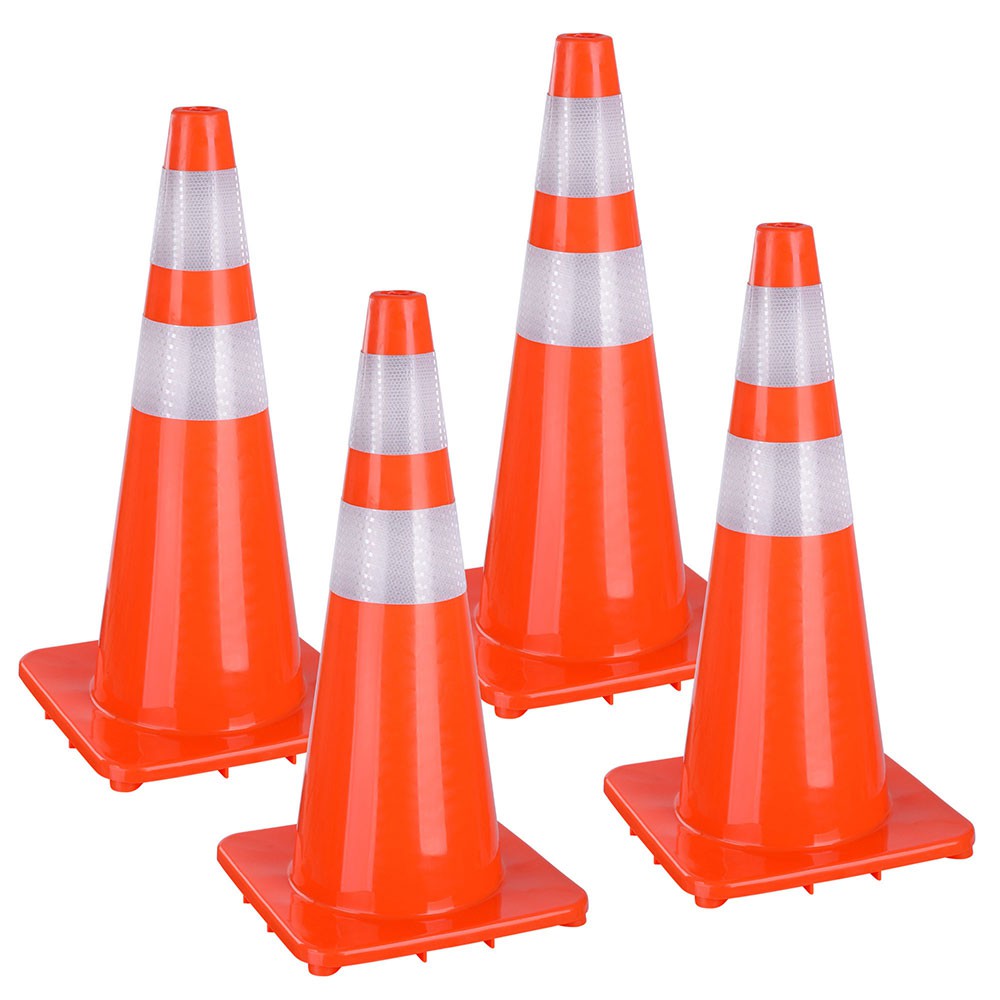 **Ready Stock In Singapore* SAFETY CONE Unbreakable Orange Rubber Traffic Block Road Barrier With White Reflective Tapes