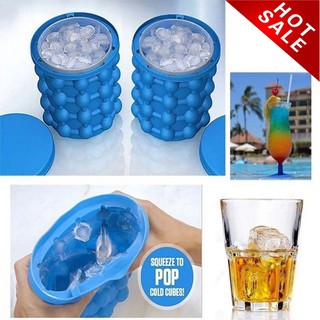Summer Cool Blue Ice Cube Maker Genie Saving Space Hold Drink Home Tool