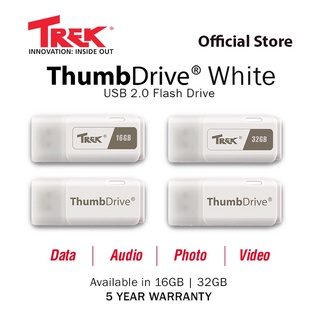 [BUNDLE of 10]  - TREK USB 2.0 Thumbdrive™ Flash Drive 16GB/32GB TD WHITE Memory Stick
