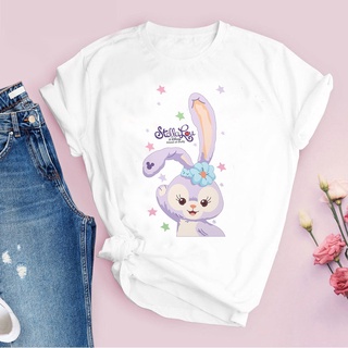 K-pop StellaLou Rabbit Duffy Bear T Shirt Hip Hop 2022 Short Sleeve T-shirt Girls Fashion Wear Skin-friendly Short-sleeved Kid Tshirt #2