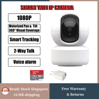 【SG stock】1080P IP Camera Automatic tracking Home Security Indoor Camera Surveillance CCTV WiFi Camera Baby Monitor