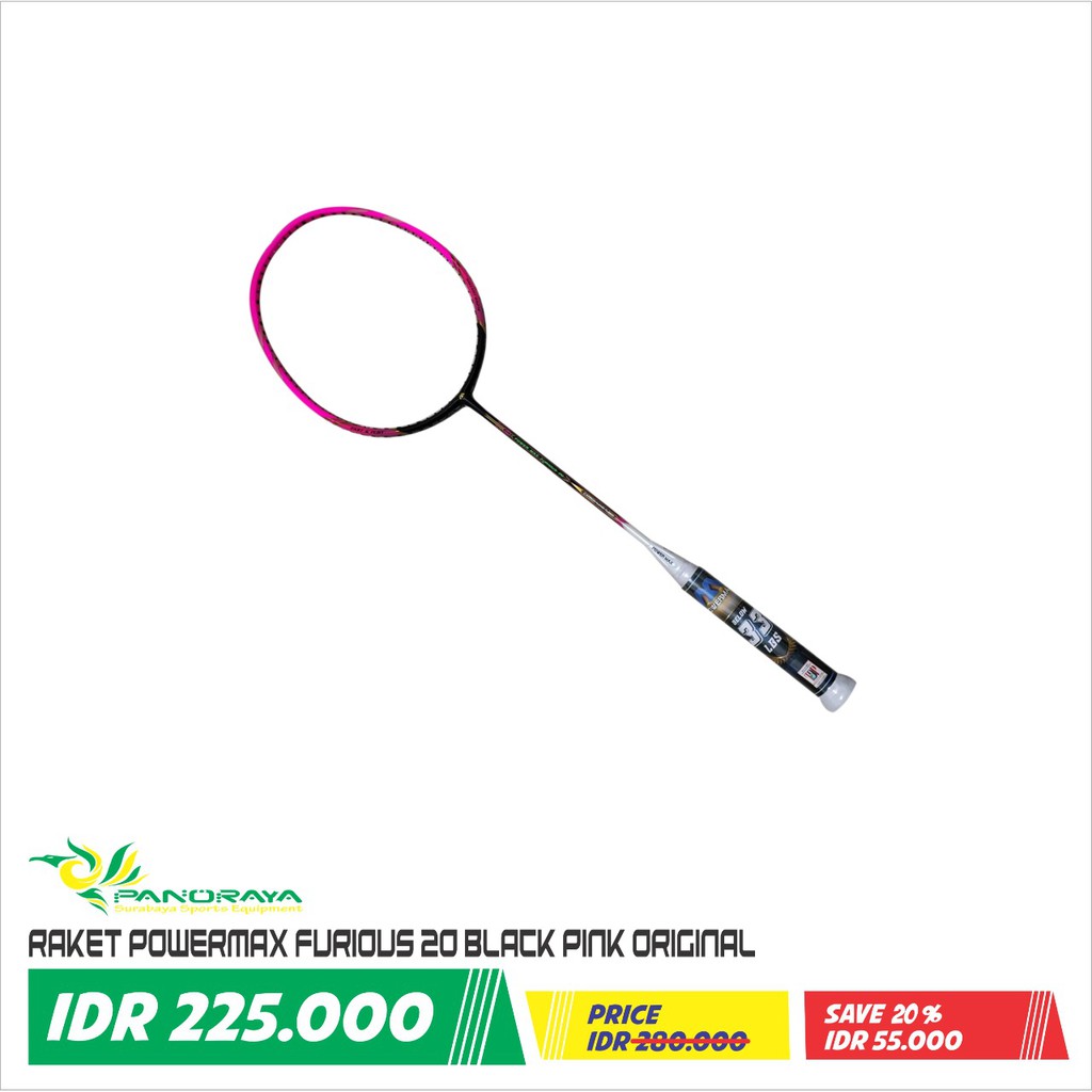 Powermax Furious 20 Black Pink Original Badminton Racket Shopee Singapore