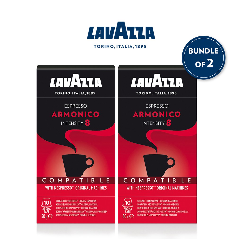 Lavazza Nespresso Compatible Capsules Espresso Armonico 50g (Bundle of