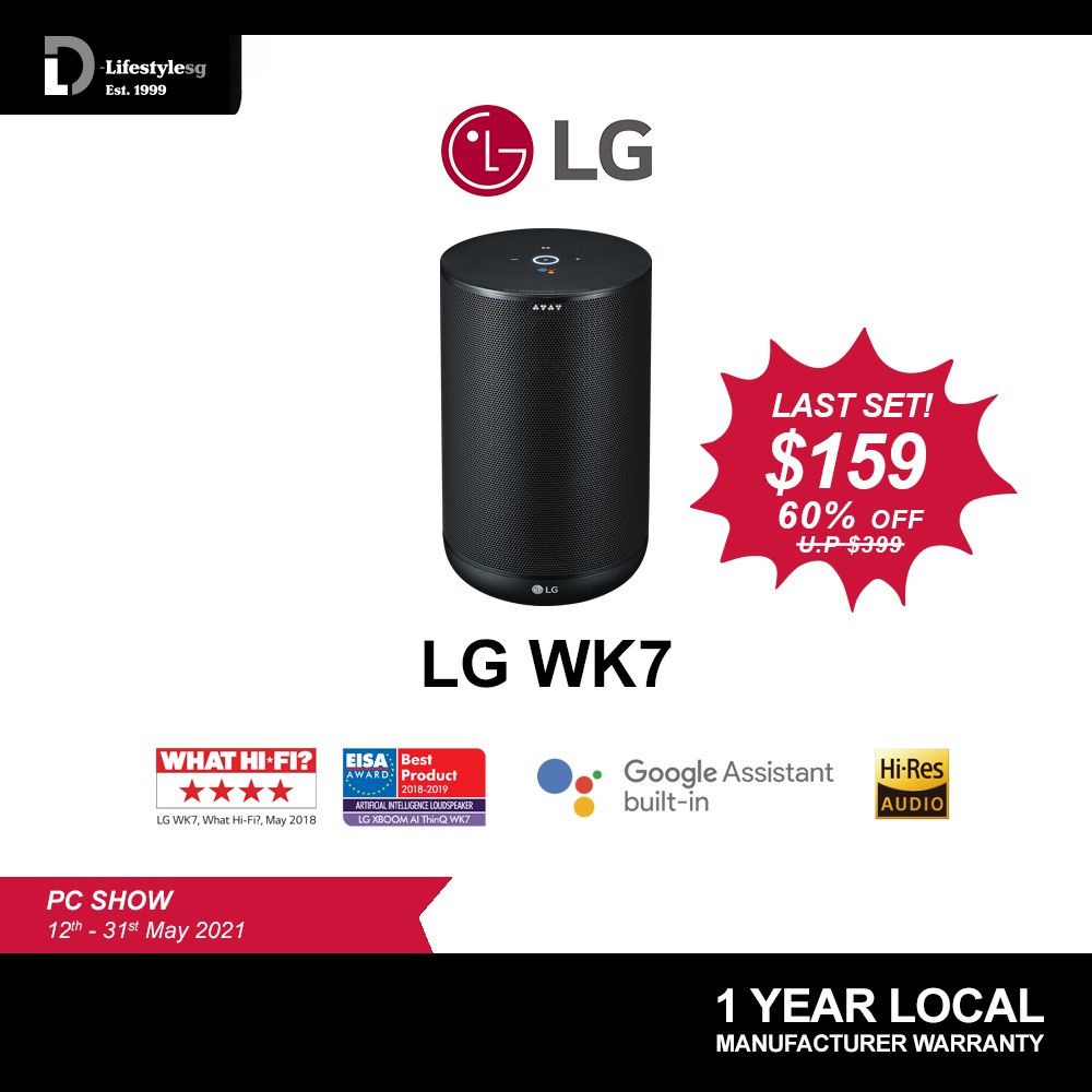 Lg Xboom Ai Thinq Wk7 Google Assistant Built In Shopee Singapore