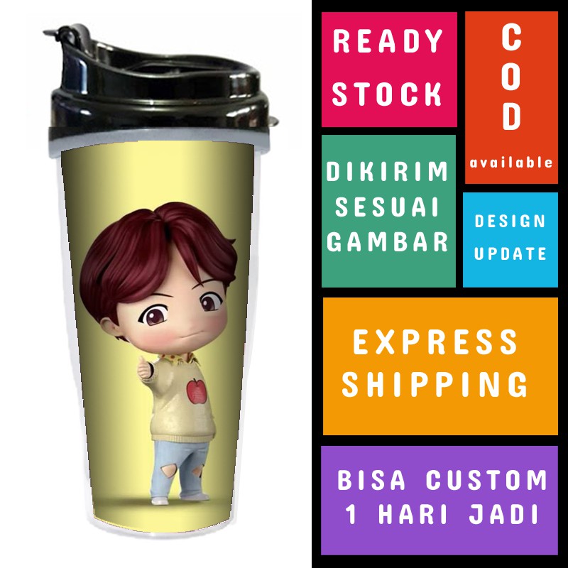 TUMBLER KPOP BTS MERCHANDISE DRINK BOTTLE KPOP ULTAH - BTS BT21 BT 21