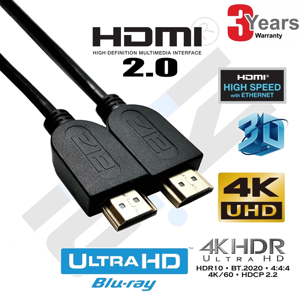 ATZ High Speed HDMI v2.0 4K (1m / 1.5m / 2m / 3m / 4m) HDMI Cable with Ethernet, HDMI 4K Cable, HDMI Cable, True 4K