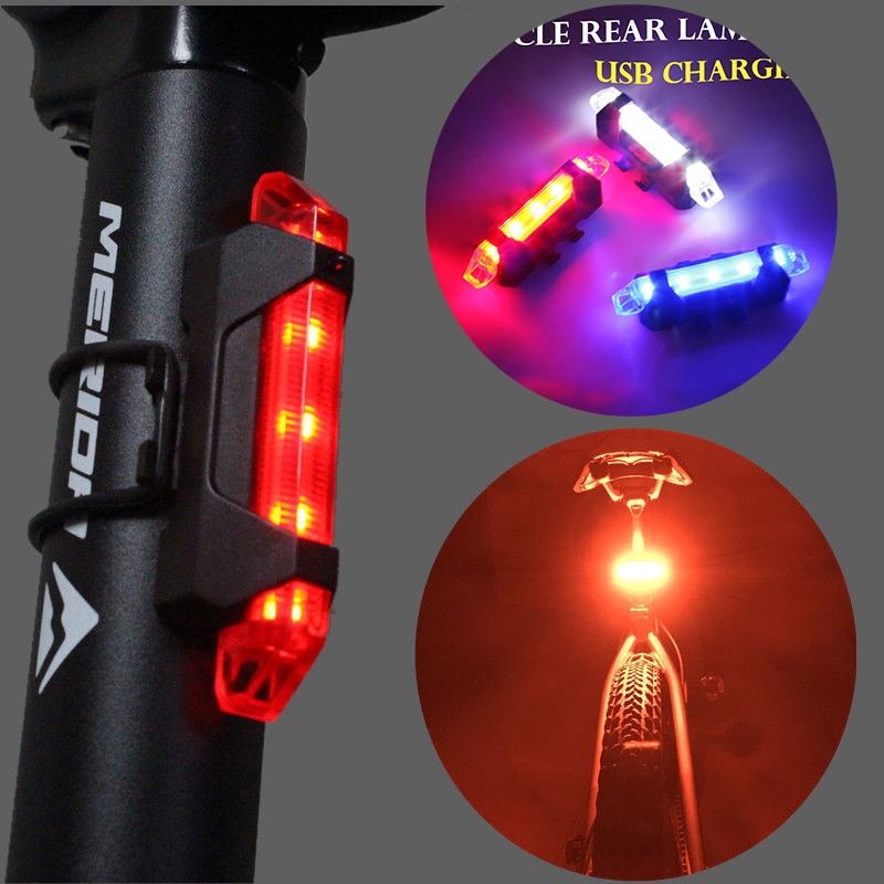 USB Rechargeable Bike Tail Light Super Bright LED Bike Back Light Waterproof Bicycle Taillight with 4 Modes XIAYIO Rear Bike Light 