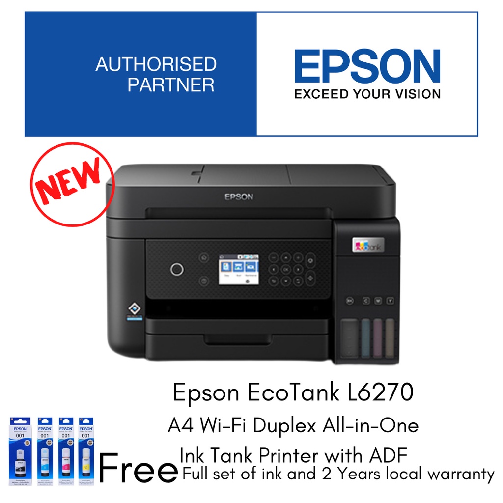 Epson Ecotank L6270 A4 Wi Fi Duplex All In One Ink Tank Printer With Adf Replacement Model Of 3473