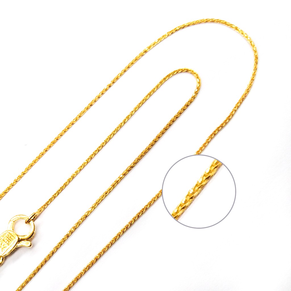 Poh Heng Jewellery 22K Gold DiamondCut Wheat Chain Necklace [Price By