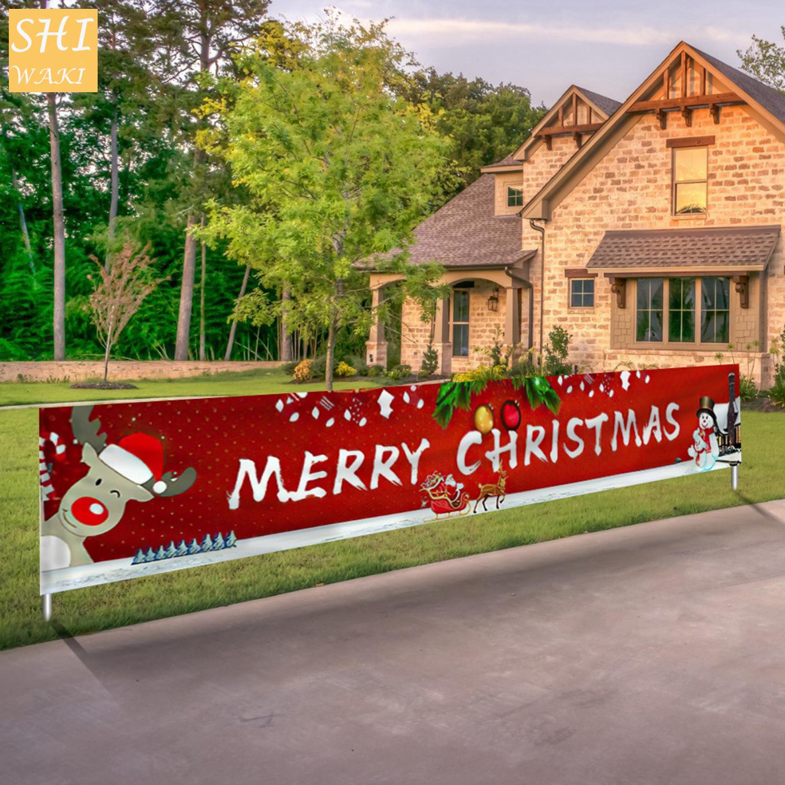 SHIWAKI Merry Christmas Banner Christmas Decorations for Home Outdoor