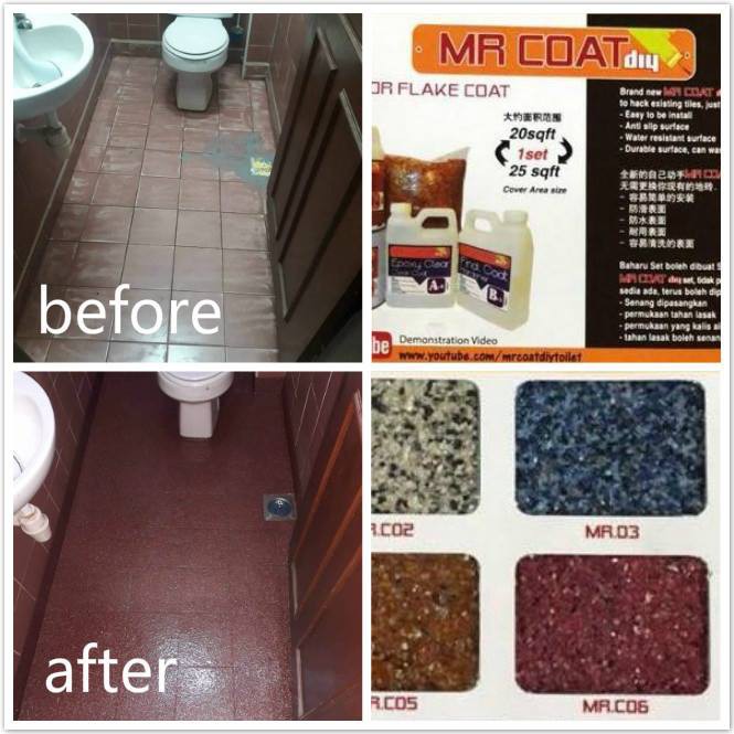 MR COAT DIY SET EASY APPLY FOR BATHROOM FLOOR SEND ...