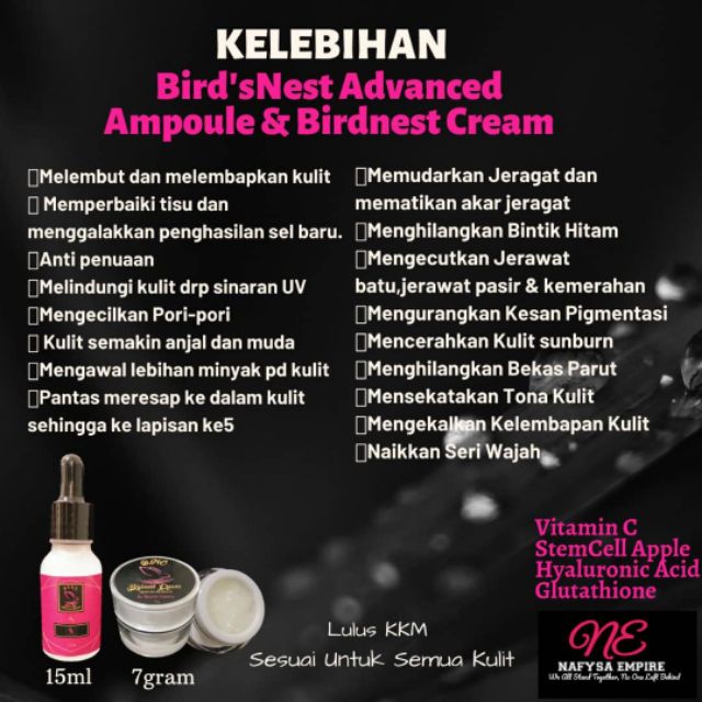 Shop Malaysia Skincare Beyna Legacy Bnaa Birdnest Advanced Ampoule Serum Bnc Birdnest Cream Bedak Sejuk Jeragat Bintik Hita Shopee Singapore