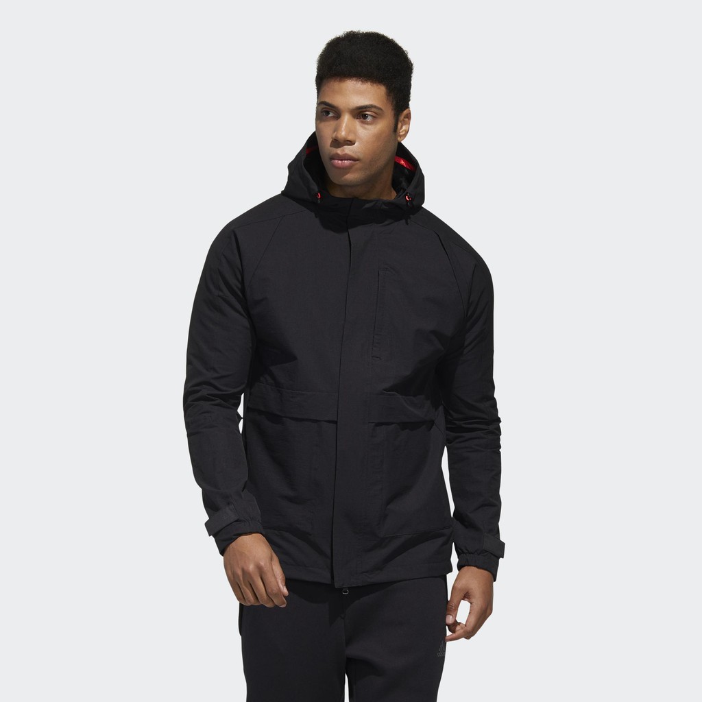 Adidas Th Parkar Jacket Windbreaker Jacket Black Hooded Function Outdoor Shopee Singapore