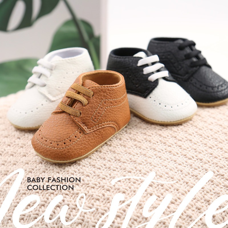 New Baby Shoes Leather Shoes Baby Boy Girl Shoes Rubber Sole Anti-slip  Toddler First Walkers Newborn Crib Shoes Moccasin | Shopee Singapore