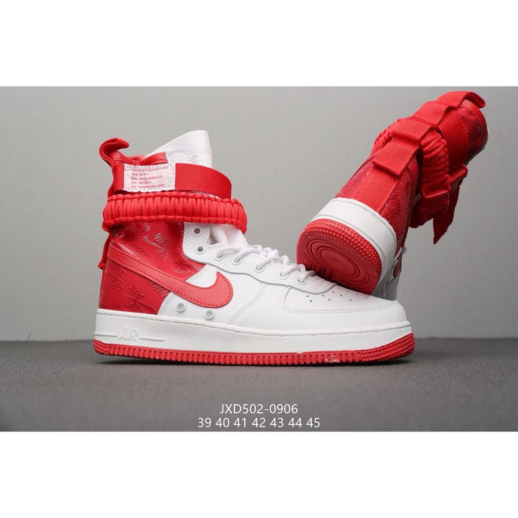 all red high top nikes