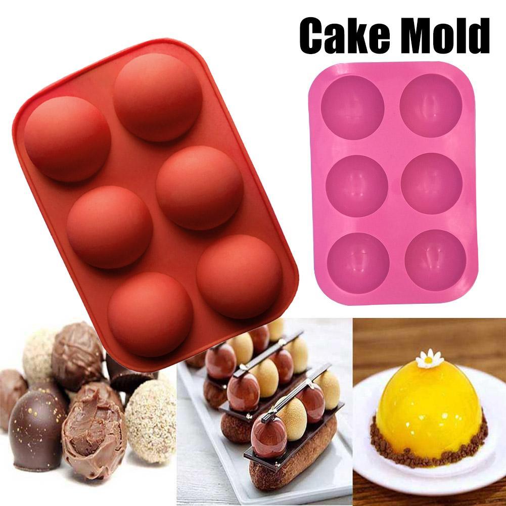 Baking Mold for Making Chocolate Dome Mousse Non Stick Round Shape BPA Free Cupcake Baking Pan Cake Jelly 6 Holes Medium Semi Sphere Silicone Mold Hot Chocolate Bomb Mold 
