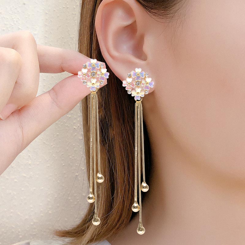 50 Styles Korean Long Dangle Earrings for Women Fashion Girls Full Crystal Pearl Tassel Earrings