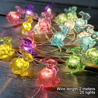 2M/20 LED String Lights Copper Wire Lights Fairy Lights Rabbit Egg Lights Easter Theme Home Interior Party Decorations #0