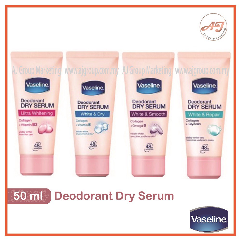 Vaseline Deodorant Dry Serum (50ml) [Ultra Whitening / White & Dry ...