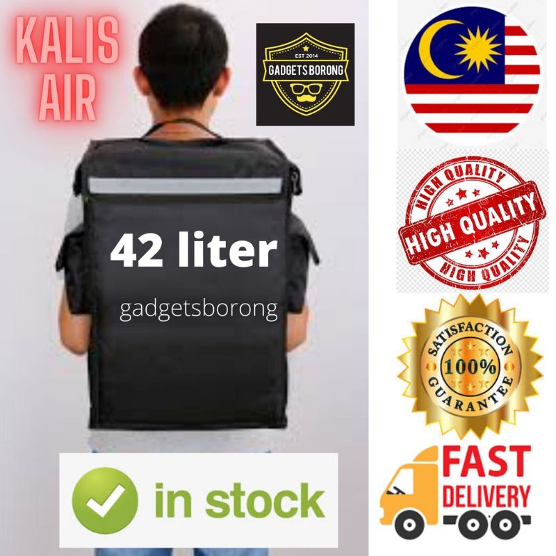 Promo 42 Liter Delivery Bag Backpack Waterproof Medium Size Rider Runner Tahan Panas Dan Sejuk Lalamove Mr Speedy Shopee Singapore
