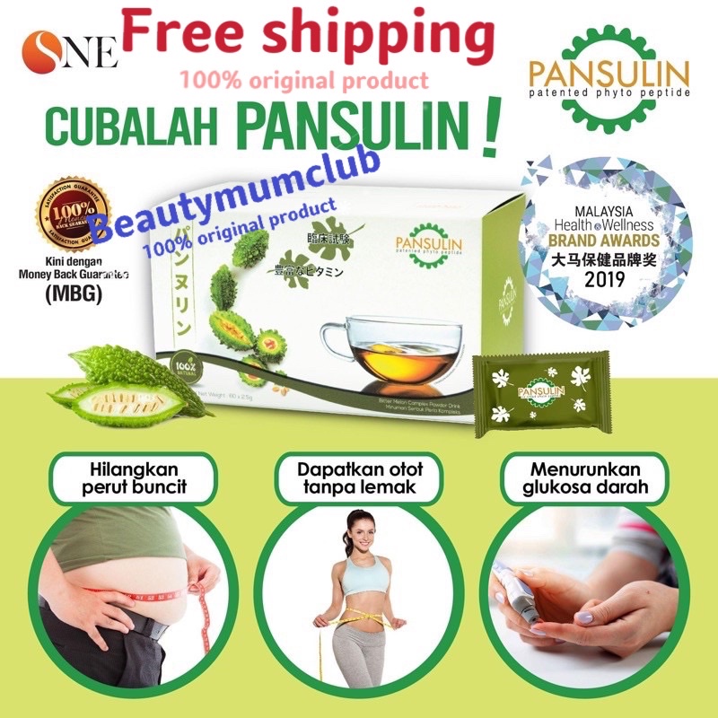 Shop Malaysia 100 Original Ready Stock Sne Pansulin 苦瓜胜肽 60 Sachets X2 5g The Diabetes Food Shopee Singapore