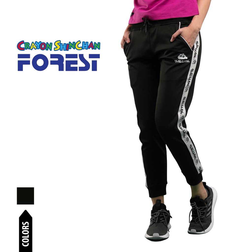 Image of Forest Ladies X Shinchan Taping And Premium Printed Logo Jogger Pants - FC810000 #0