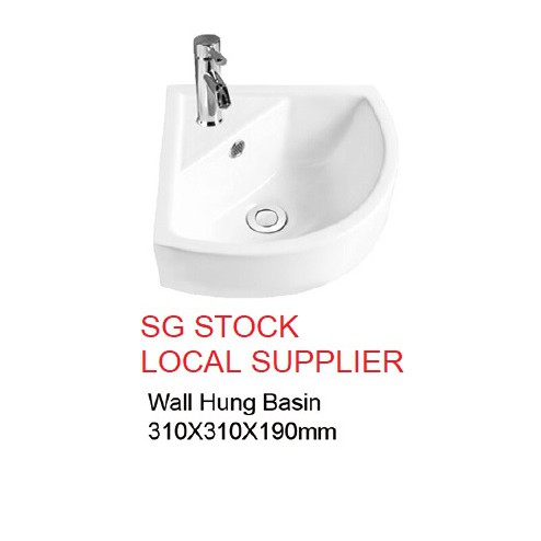 Cheapest Corner wall hung wash basin with free popup waste and wall ...