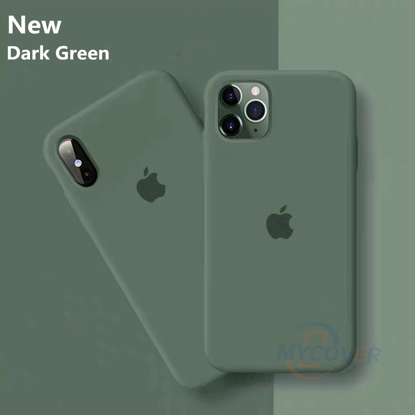 19 New Dark Green Case For Iphone 11 Pro Max X Xr Xs Liquid Silicone Original Soft Apple Shell Forest Green Color Shopee Singapore