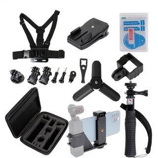 Accessories Kit for DJI Pocket 2 /OSMO Pocket Camera Case Selfie Stick Tripod Phone Holder Chest Strap Mount Backpack Clip Frame