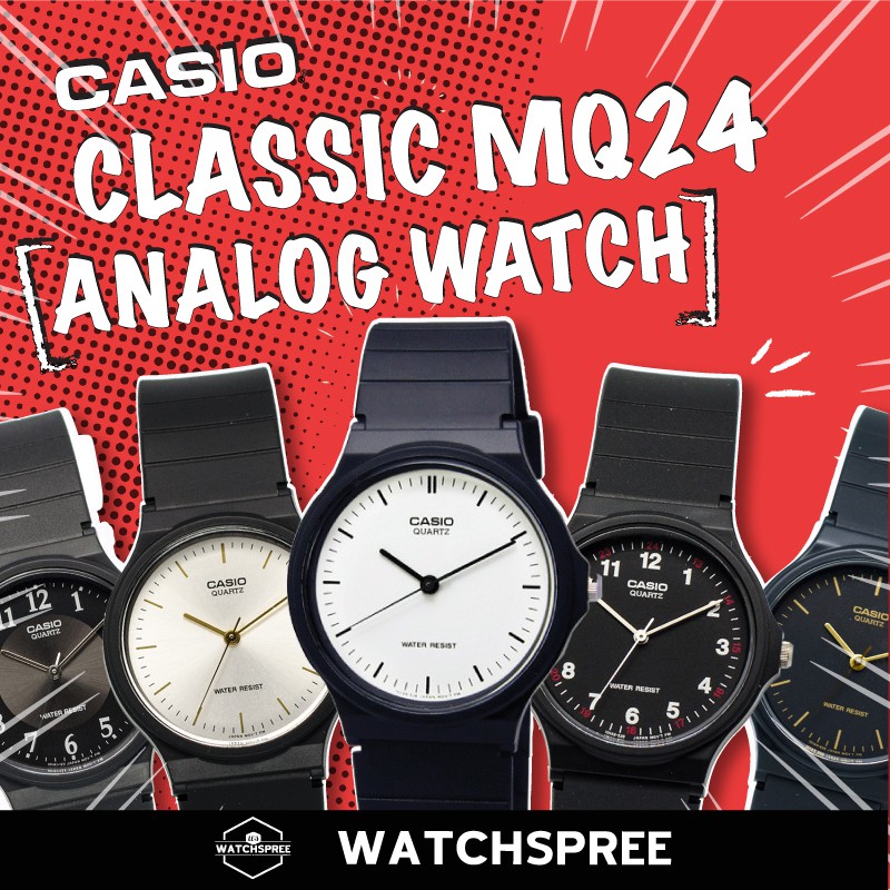 100 Authentic Casio Mq24 Mq Series Resin Analog Watches Free Shipping Shopee Singapore